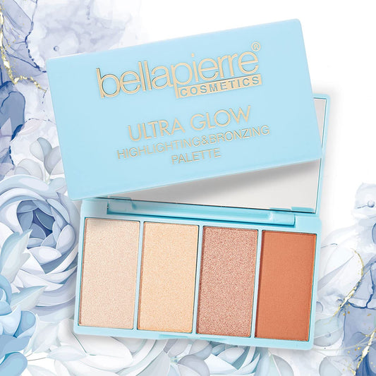 bellapierre Ultra Glow Makeup Palette | 4 Illuminating Shades to Suit Different Skin Tones | Non-Toxic and Paraben Free | Vegan and Cruelty Free | Cruelty Free