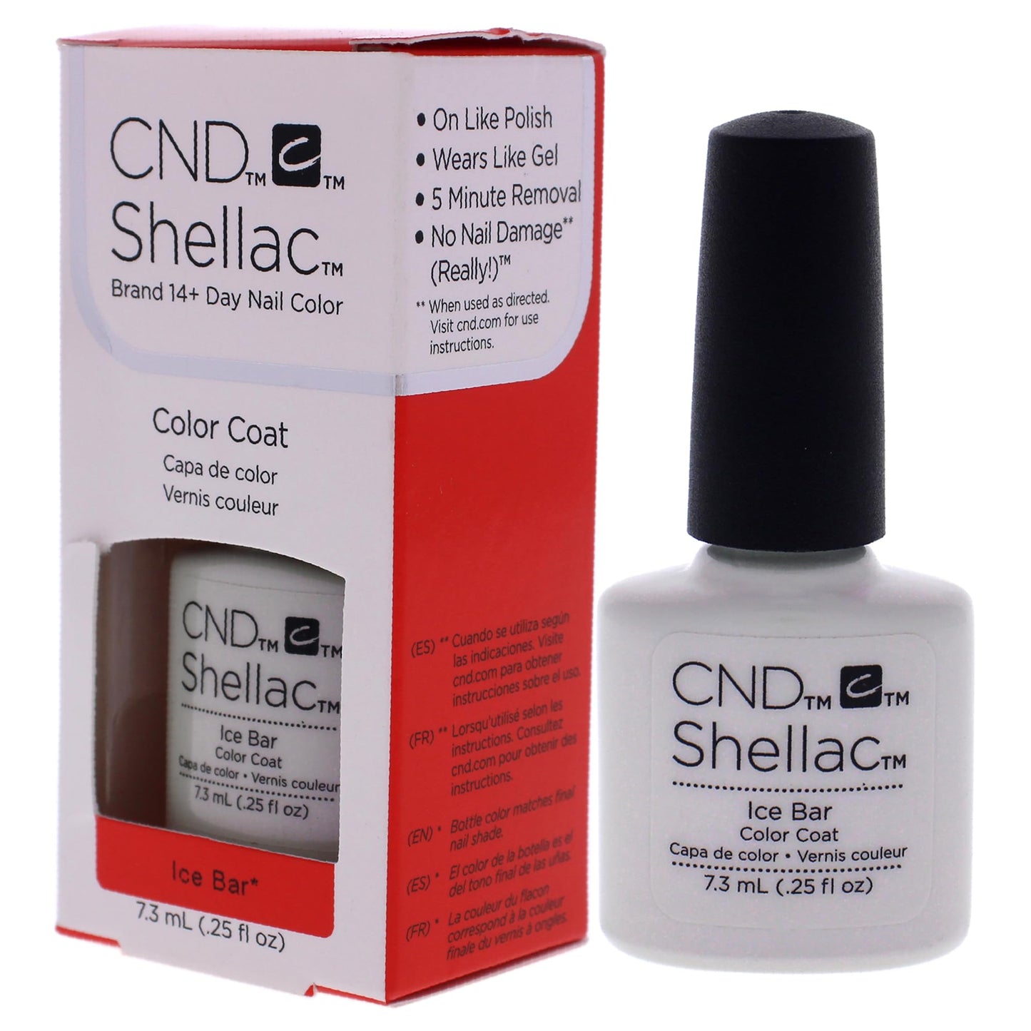 CND Shellac Gel Nail Polish, Long-lasting NailPaint Color with Curve-hugging Brush, White Polish, 0.25 fl oz