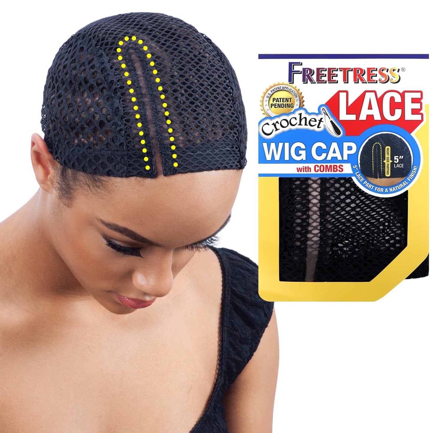 Freetress 5" Lace Crochet Wig Cap w/Combs