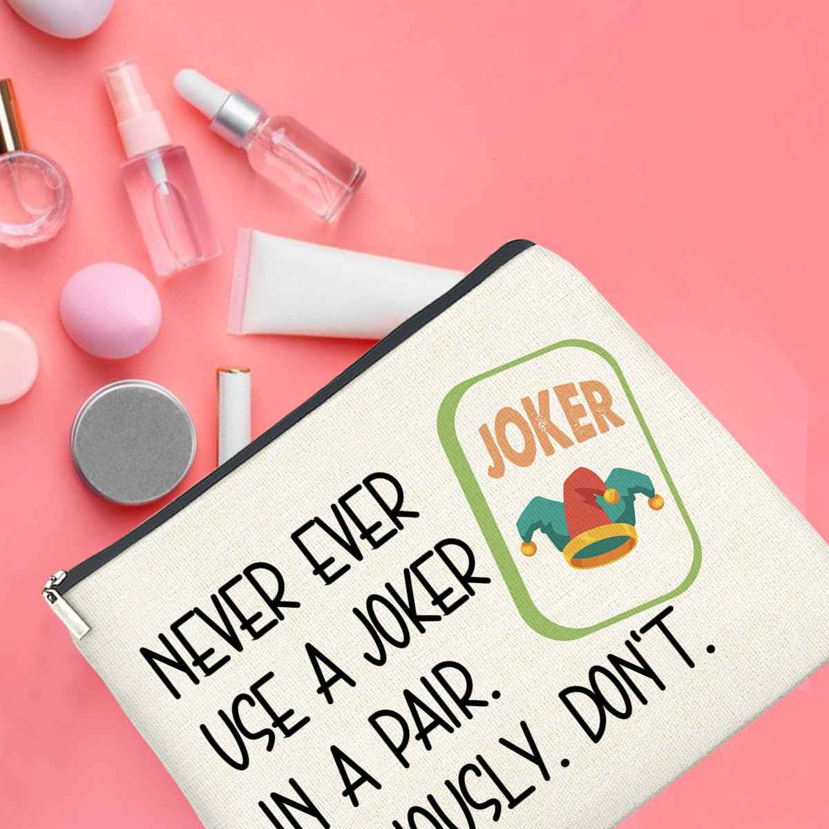 UPNEGE Funny Makeup Bag Mahjong Gifts for Women, Mahjong Lover Gifts Cosmetic Bag Zipper Makeup Pouch