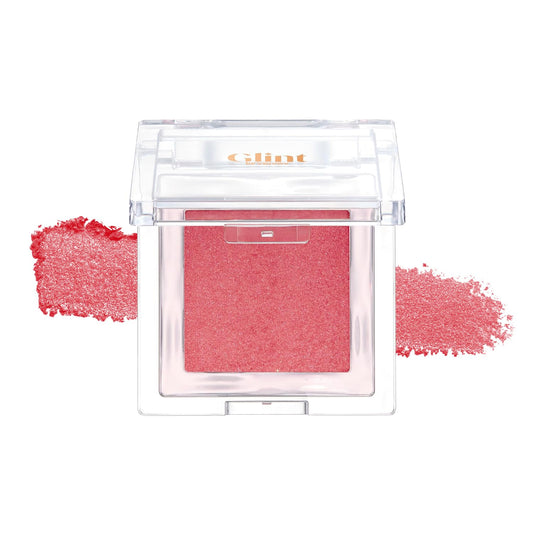 Glint Baked Blush (Strawberry Smoke, 0.08oz) - Long-Lasting, All-Day Face Blush Powder for a Natural Look. Korean Skin Care, Korean Makeup. Blendable Color for Eyes, Cheeks & Body.