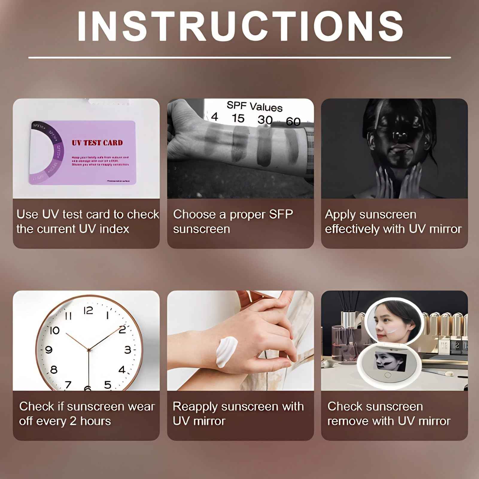 BONKZEBU Travel Mirror with Light,Intelligent Touch Control Brightness Adjustment Compact Mirror with Light,UV Camera Lens Testing Travel Mirror with Magnification,for Makeup Removal