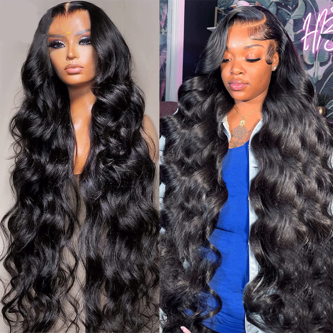 TRP 28 Inch Body Wave Lace Front Wigs Human Hair 180 Density, 13x4 HD Transparent Lace Frontal Wigs Human Hair Glueless Brazilian Virgin Human Hair Lace Front Wigs Pre Plucked with Baby Hair