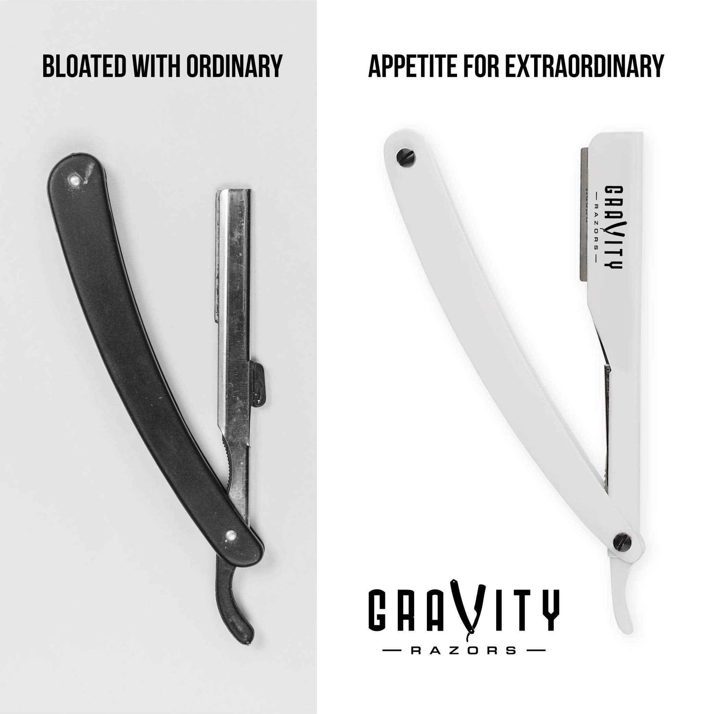 Professional Straight Razor Bundle - Stainless Steel Straight Razor Kit with 20 Gravity Premium Blades (Apollo13, "The OG")