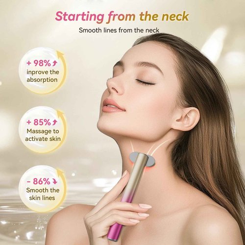 7 in 1 Red-Light-Therapy，Red Light Therapy for Face Eye Skincare Equipment at Home，Red for Skincare & Blue Rejuvenation Tool (Rose Purple)