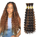 P4/30 Brown Deep Wave Human Hair Braiding Extensions - 3 Bundles