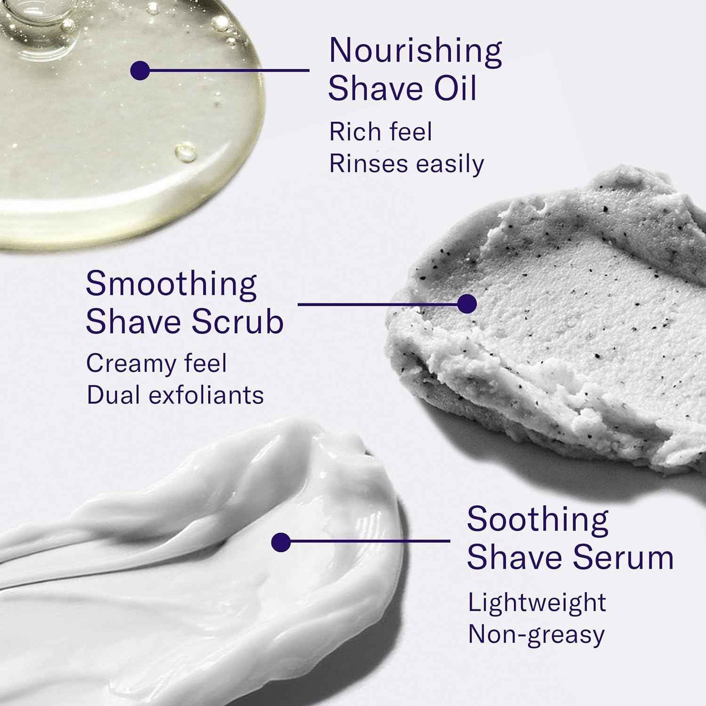 Flamingo 3-Step Shaving Set for Women - Smoothing Prep Scrub, Nourishing Shave Oil, and Soothing Post Shaving Serum - Glow Shave Collection