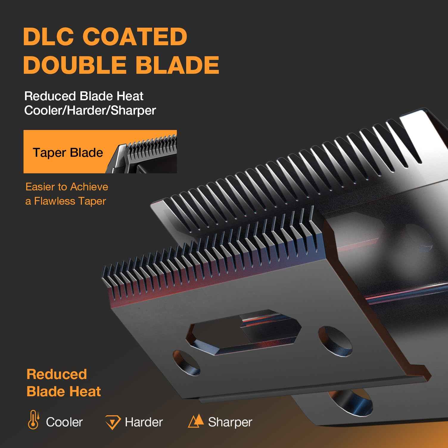 Ultra Quiet Cordless Hair Clippers for Men – High Torque 7800RPM Motor, Low Heat, Professional Hair Clippers with Charging Dock (Black)