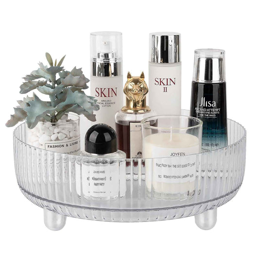 Anyoifax 360 Rotating Makeup Organizer Perfume Tray Skincare Holder Spinning Cosmetic Storage Bathroom Countertop Organizer Lazy Susan Turntable for Dresser, Vanity, Kitchen, Large Clear