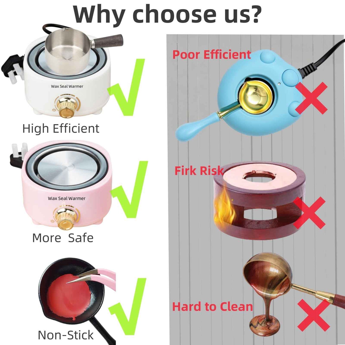 Wax Seal Warmer Electric, Blue Sealing Wax Warmer Furnace Kit Includes 1Pcs 80ml Large Spoon and 1Pcs Non-Slip Spoon Sealings Stamp Melting Warmer Great Tool for Melt Waxs Seals Sticks Beads (Blue)