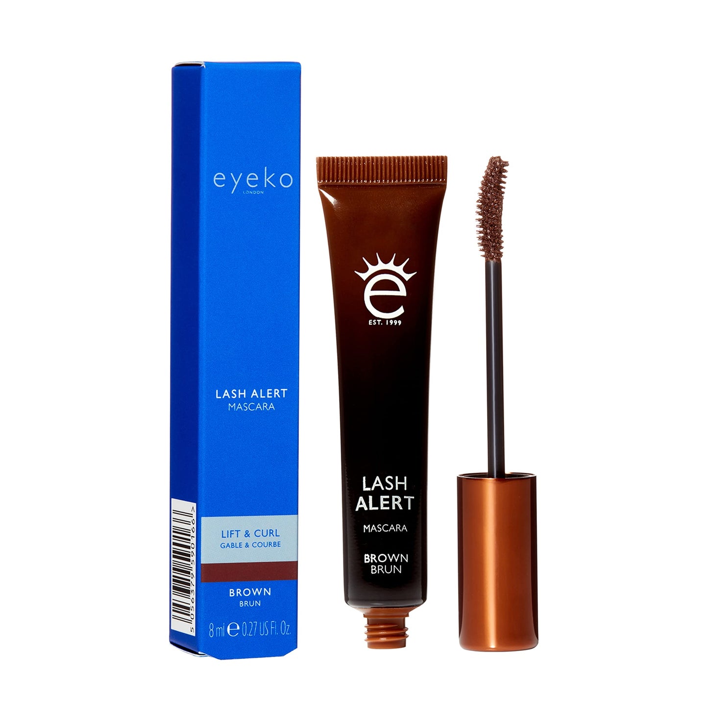 Eyeko Lash Alert Mascara - Brown - Lift & Curl - Infused with Caffeine and Biotin 8ml