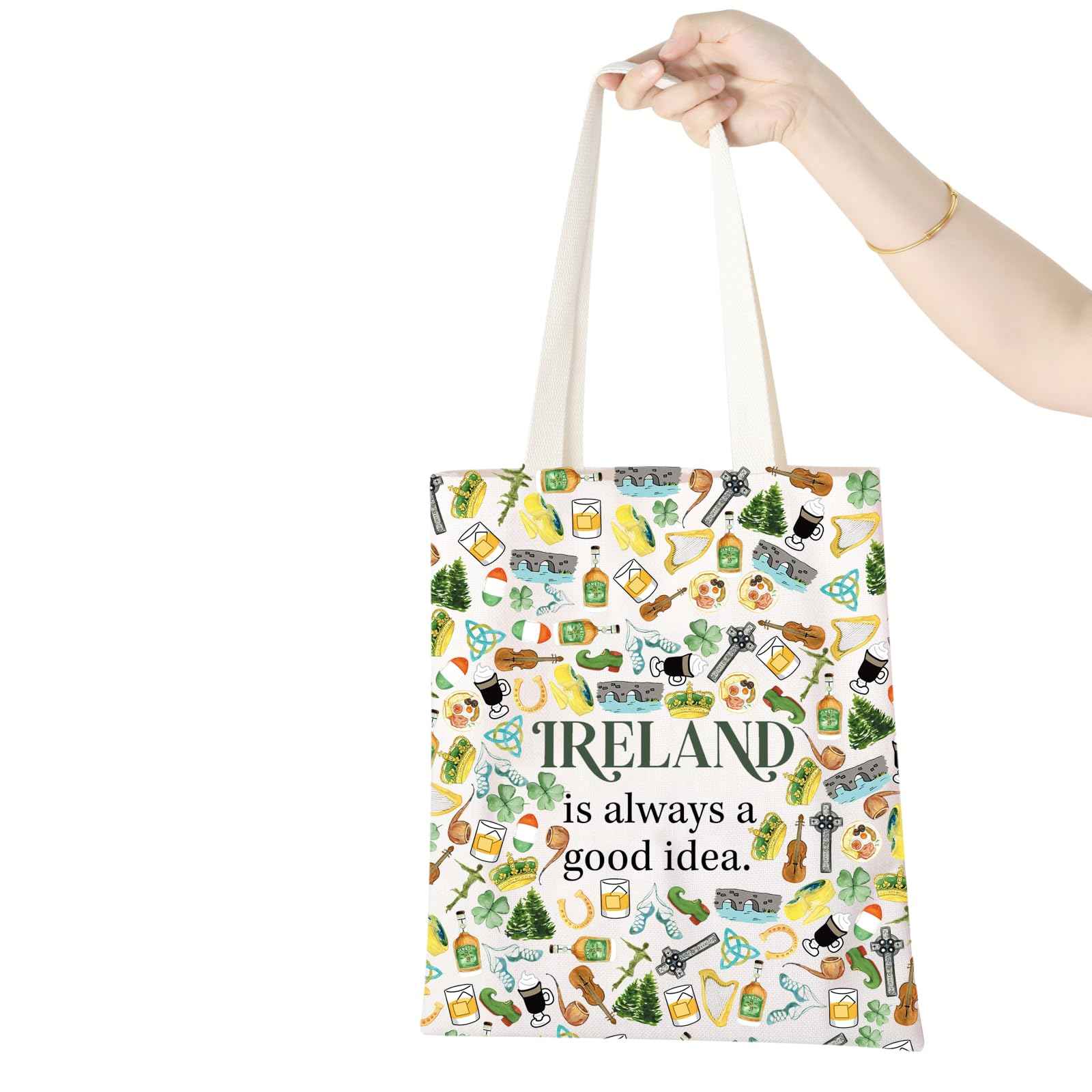 WCGXKO Ireland Trip Gift: Ireland Lover Zipper Pouch Makeup Bag (Idea Tote)