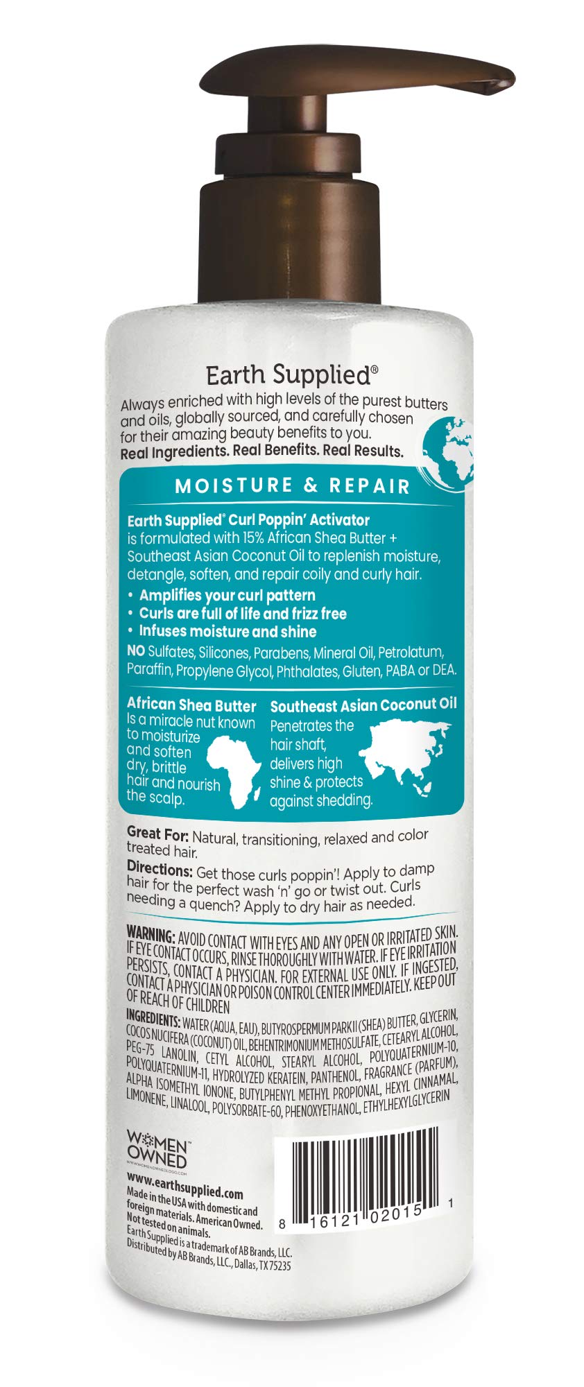 Earth Supplied Curl Poppin' Activator with 15% Shea Butter