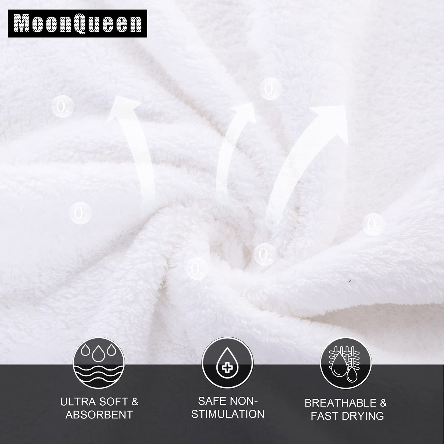 MOONQUEEN Ultra Soft Premium Washcloths Set - 12 x 12 inches - 72 Pack - Quick Drying - Highly Absorbent Coral Velvet Bathroom Wash Clothes (White)