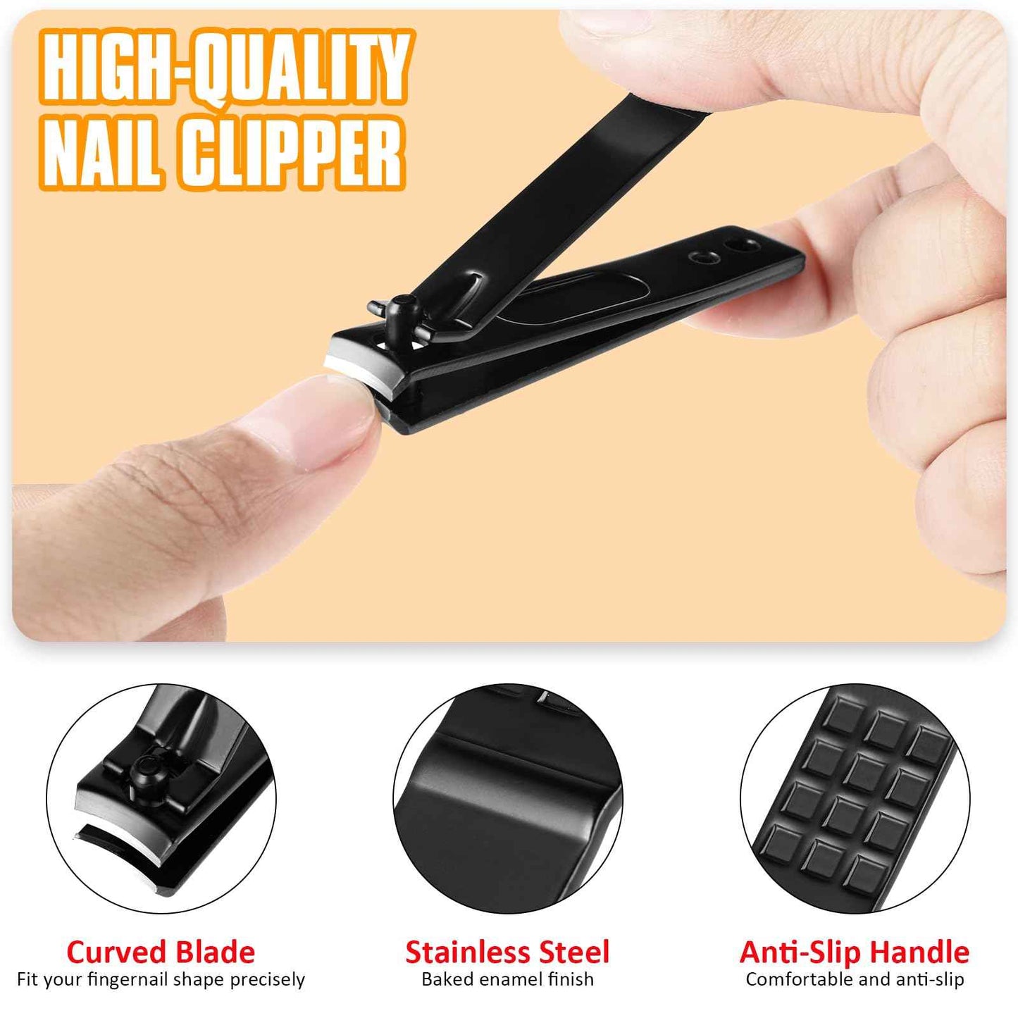 Yougai Tweezers and Nail Clippers Set,9 Pcs Professional Stainless Steel Tweezers Kit-Great Precision Tweezers with Curved Scissors and Eyebrow Razor for Daily Beauty Tools with Leather Travel Case