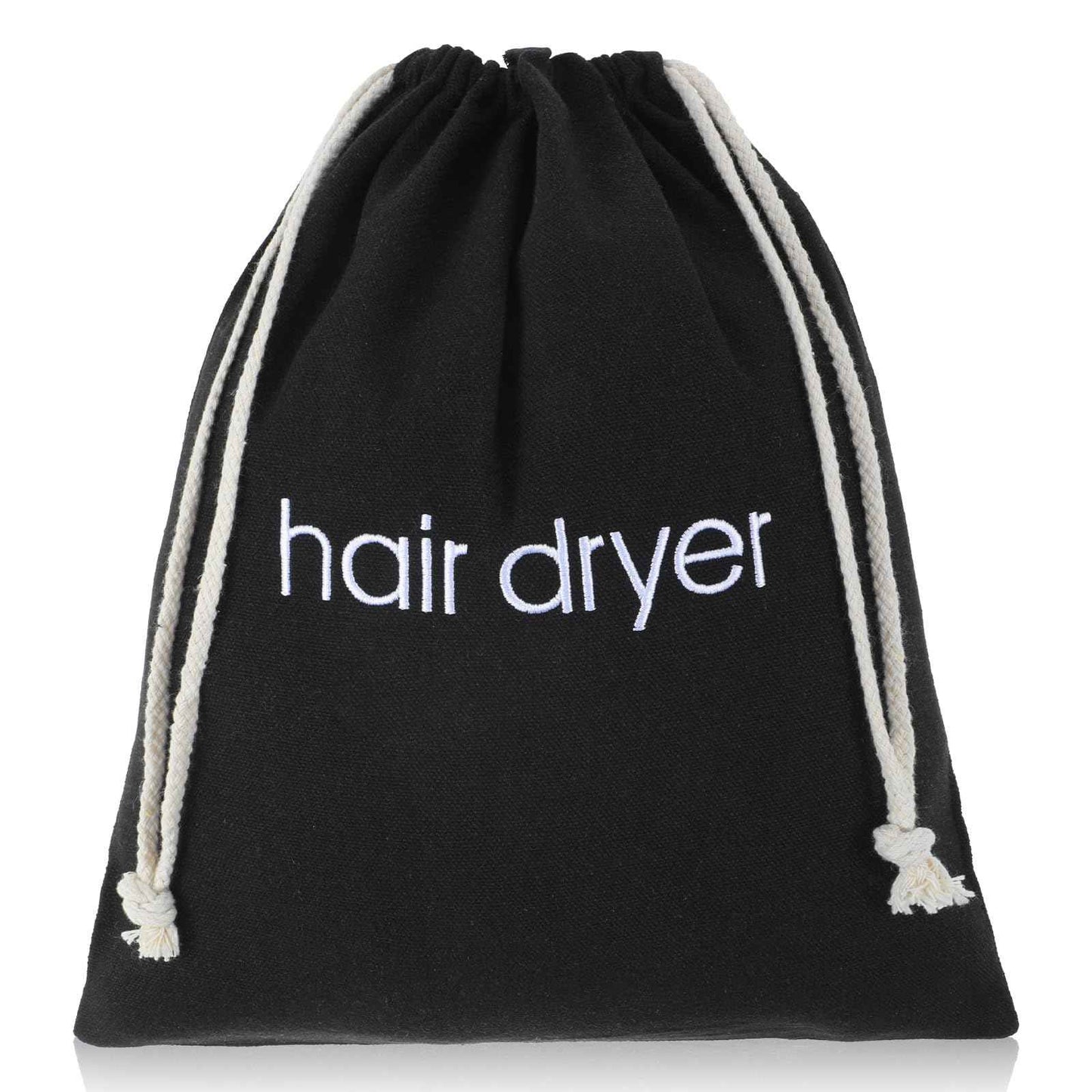 Tyqour Hair Dryer Bag Black Drawstring Hair Dryer Organizer for Travel & Bathroom, 14.96 x 11.81 Inch