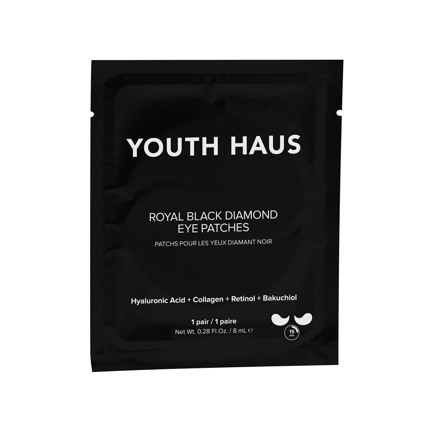 Skin Gym Youth Haus Royal Black Diamond Eye Mask (single) - Soothing, Anti Aging, Depuffing and Anti Wrinkle - Fatigue and Stress Relief