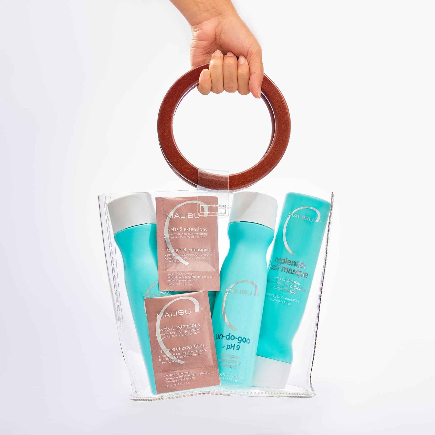 Malibu C Wefts and Extensions Wellness Hair Collection - Hair Care for Extensions and Wefts Maintenance - Helps Reduces Breakage & Shedding - Maintains Natural-Looking Connections