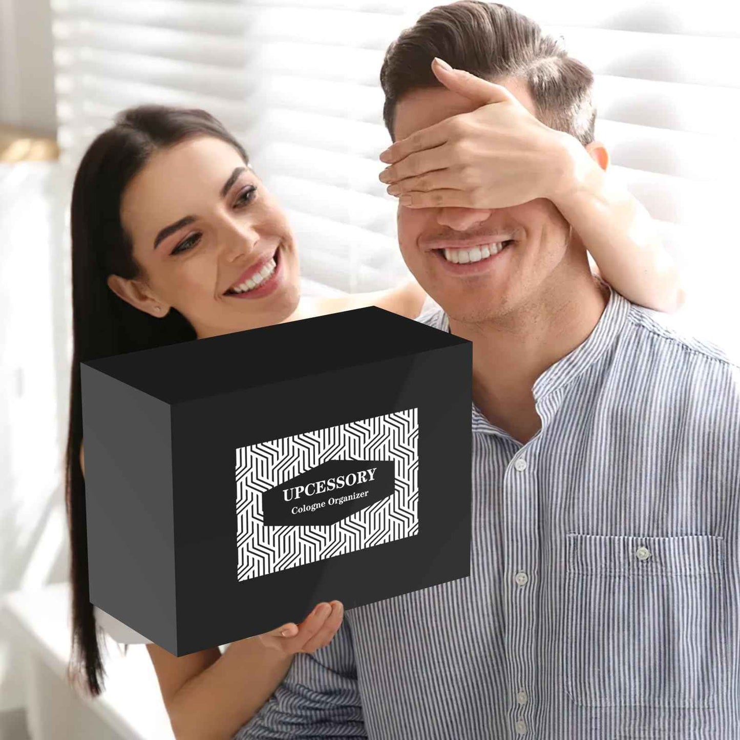 upcessory Wooden Cologne Organizer for Men Enhanced 4 Tier Cologne Stand Shelf Perfume Organizer with Velvet Lined Drawer & Hidden Storage Perfume Display Holder for Dresser Nice Gift (Stylish Brown)