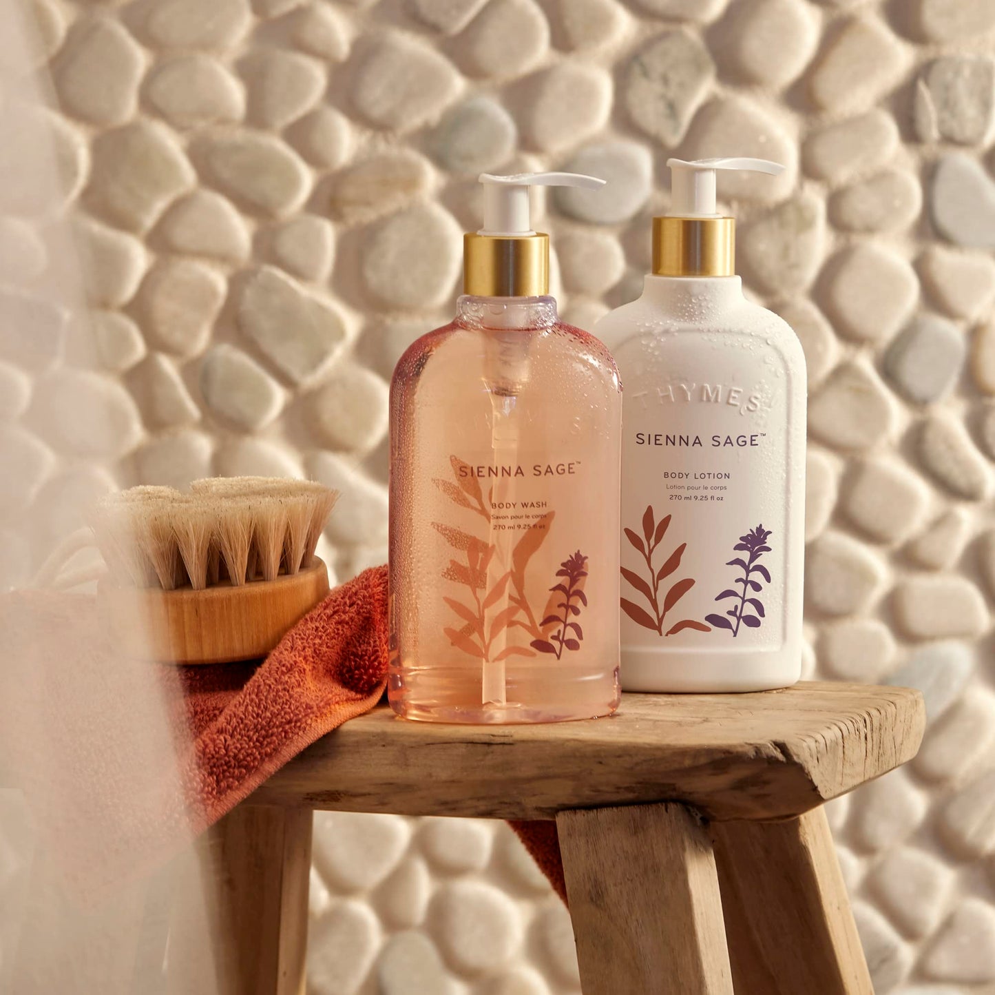 Thymes Body Wash with Pump - Liquid Soap for Bath and Shower - Body Soap - Skin Care - Scented Soap with Notes of Warm Palo Santo Wood, Soft Amber, & Clary Sage (Sienna Sage, 9.25 fl oz)