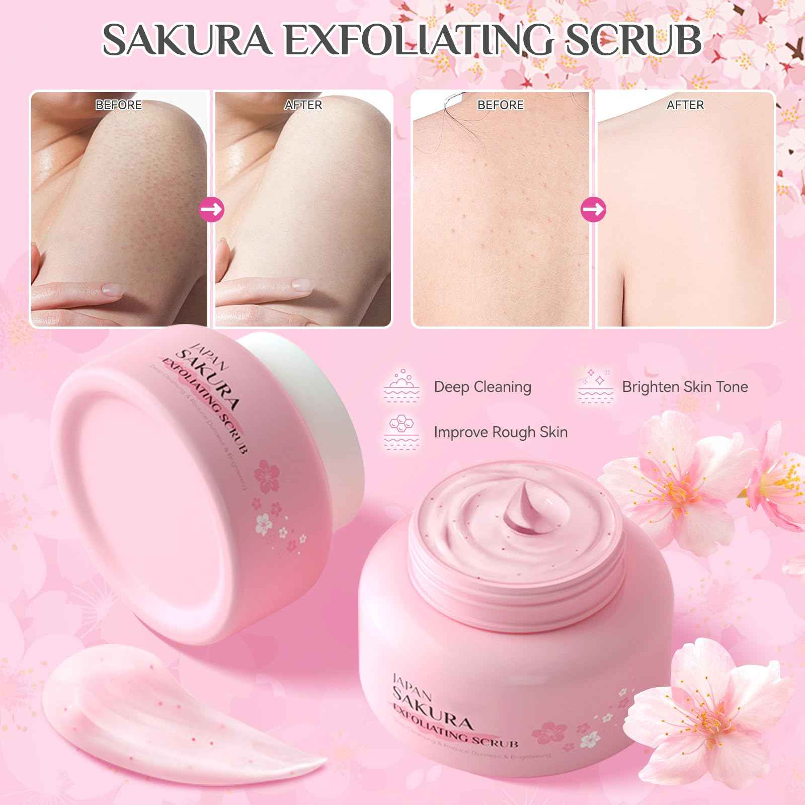 9Pcs Bath and Body Gift Set for Women & Girls, Cherry Blossom Bath and Body Gift Set with Body Wash, Lotion, Soap, Bath Bomb, Scrub, Hand Cream & Lip Mask, Home Spa Gift Set for Women Christmas Gifts