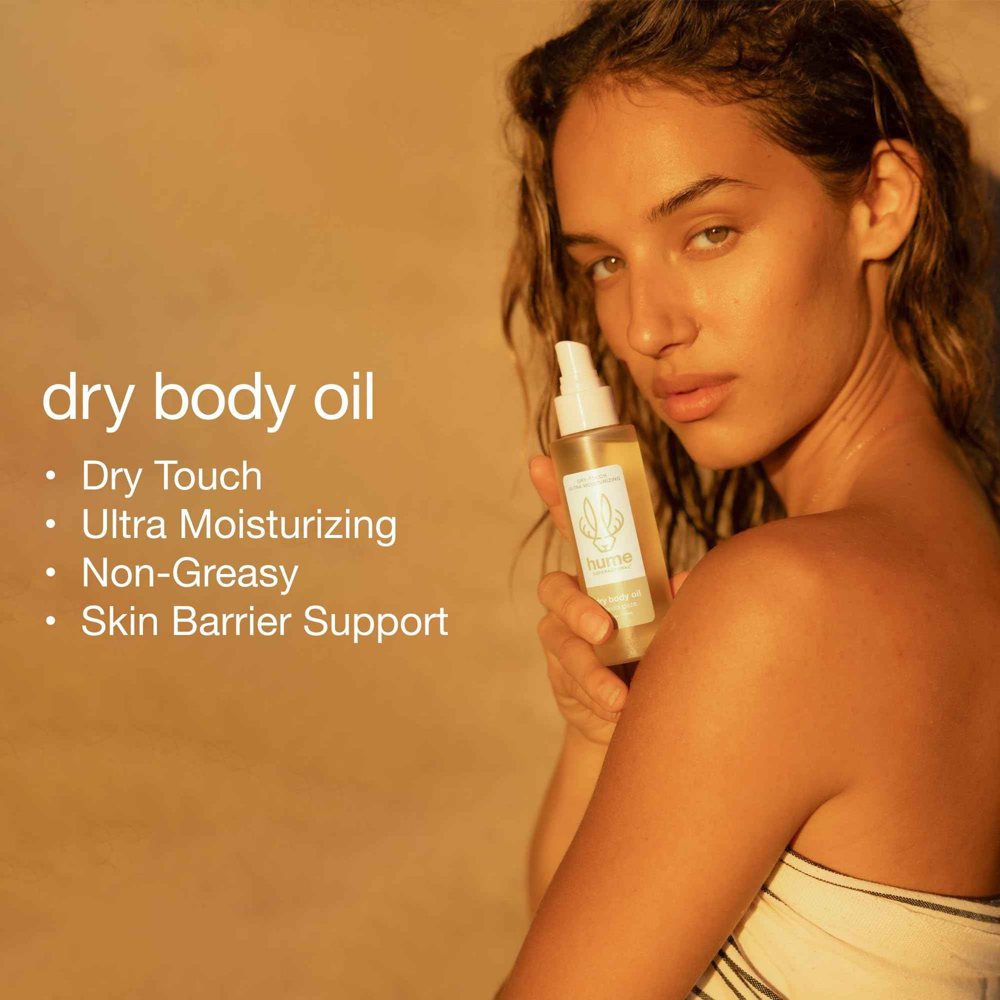 HUME SUPERNATURAL Dry Body Oil Spray - Moisturizing Oil for Dry Skin, After Shower Body Oils for Women and Men, Nourishing, Hydration, Glow, Vanilla Daze, 1-Pack