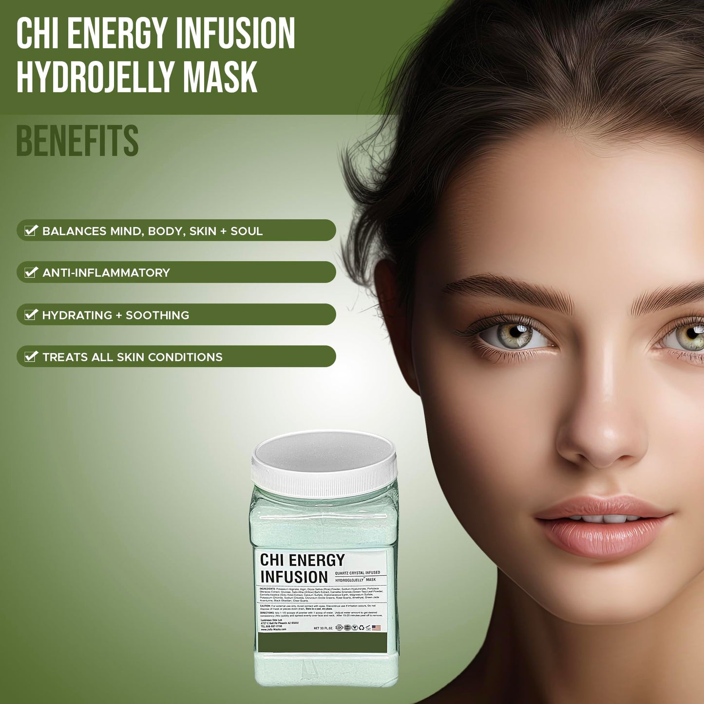 Chi Energy Infusion Jelly Mask - Professional Pack Peel Off Facial Mask - Reducing Dart Spot, Brightening & Hydrating - Anti-Aging for All Skin Types | 30 Fl Oz