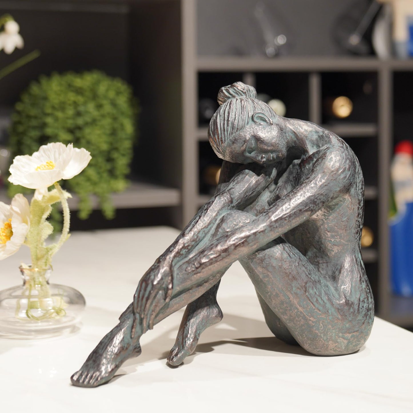 Guichifun Yoga Dancer Statue Home Decoration - Resin Bronze Sculpture Modern Creative Home Garden Statue Handicrafts Art Ware Home Décor Office Room or Outdoor Garden Gifts 10.25 x 4.25 x 8.75 Inch