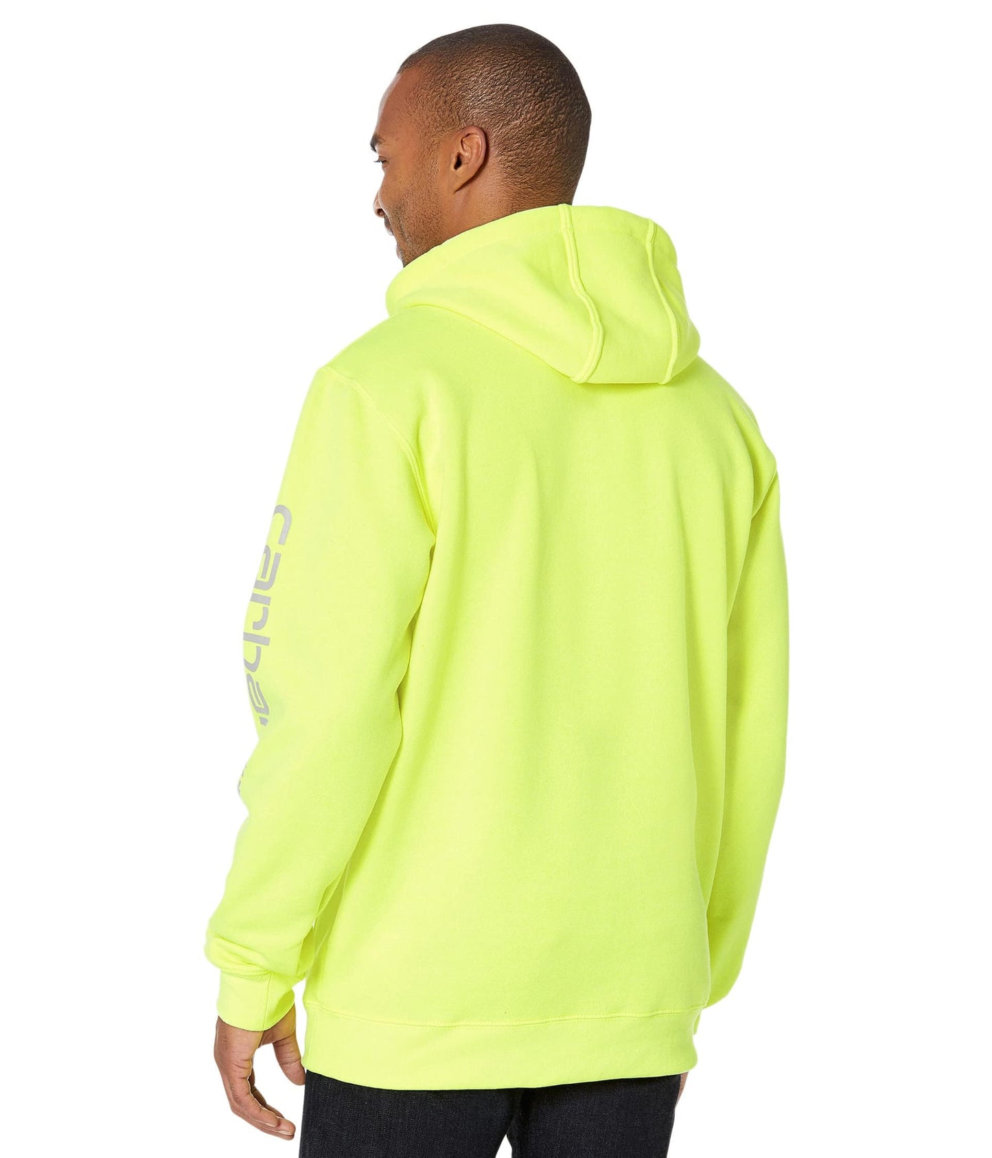 Carhartt Men's Loose Fit Midweight Logo Sleeve Graphic Sweatshirt, Brite Lime