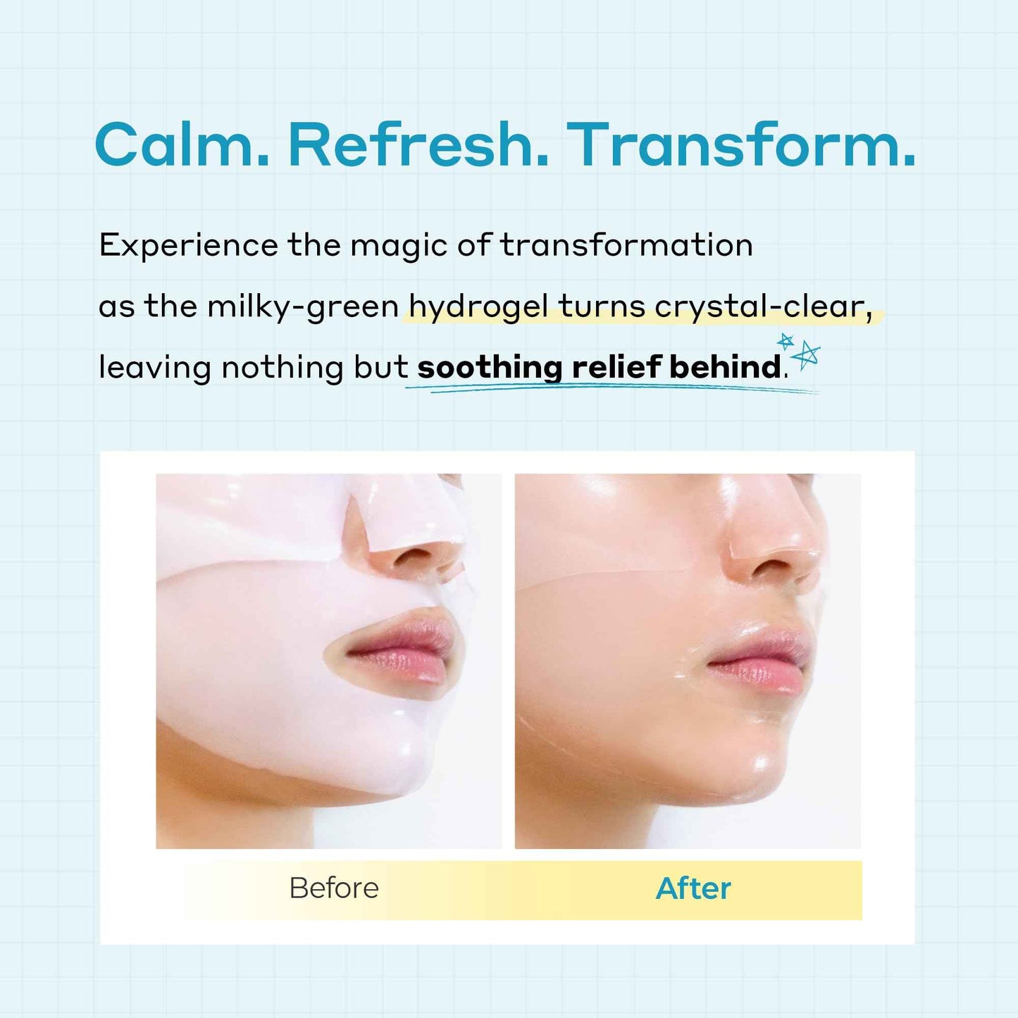 CELLEANSER MENTAVITA™ Calming Fresh Hydrogel Mask – Cooling & Soothing Overnight Mask for Heated and Sensitive Skin (32g x 5ea)