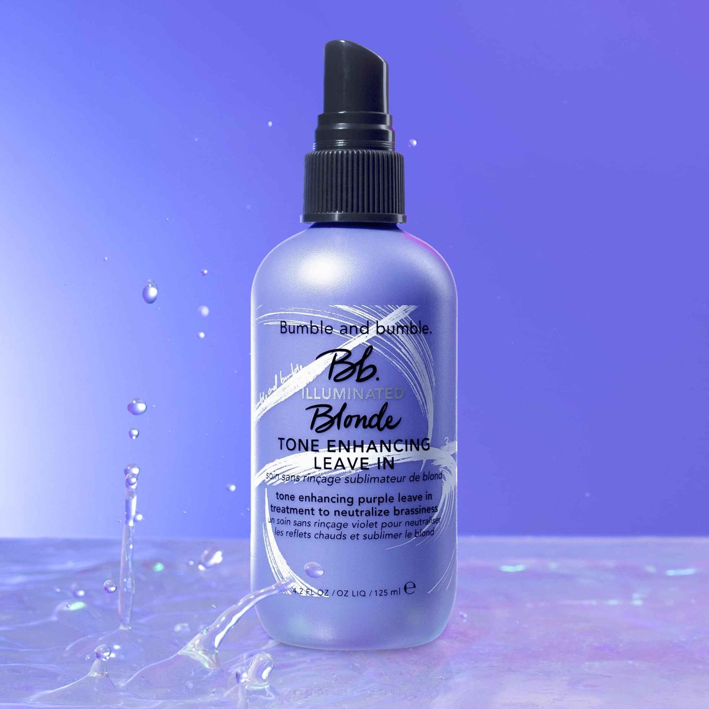 Bumble and bumble. Illuminated Blonde Tone Enhancing Purple Leave-in Treatment Spray | Neutralize brassiness | Heat Protection, Hydrating, Anti Frizz, Color Safe | Curl, Wavy, Straight, 4.2 Fl Oz