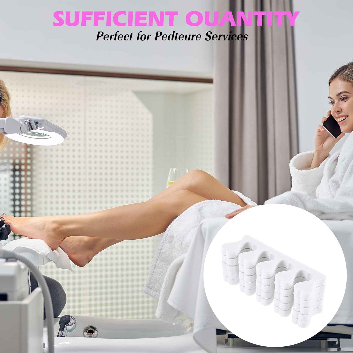 400 PcsToe Separators Pedicure Tool Kit Soft Toe Spacers for Pedicures Spreaders Finger Dividers for Women Men Feet Nail Toenails Art Painting Polish Spa(White)