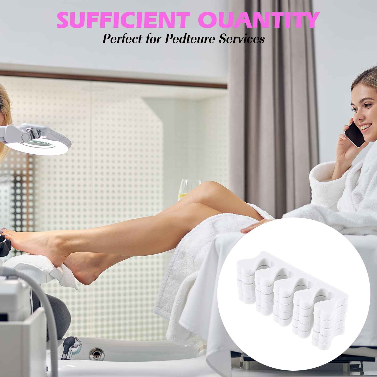 400 PcsToe Separators Pedicure Tool Kit Soft Toe Spacers for Pedicures Spreaders Finger Dividers for Women Men Feet Nail Toenails Art Painting Polish Spa(White)