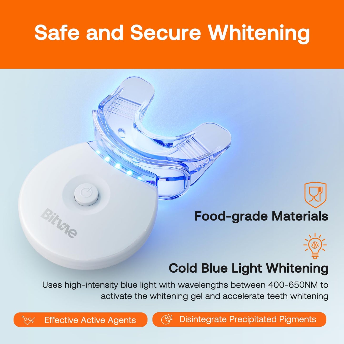 Bitvae Teeth Whitening Kit with LED Light, Teeth Whitening Gel for Sensitive Teeth, Non-Sensitive Fast Teeth Whitening Device, Remove Stains from Food, Coffee, Smoking, Enamel Safe and Gentle