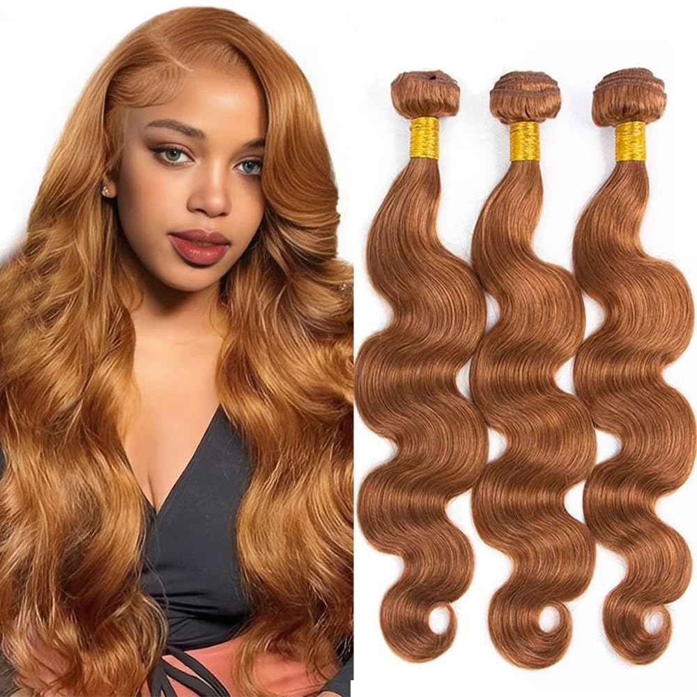 Leruikair Human Hair Bundles 18 20 22 Inch Body Wave Bundles Human Hair Chocolate Brown Color 30 Unprocessed Brazilian Soft Quick Weave Hair for Black Women