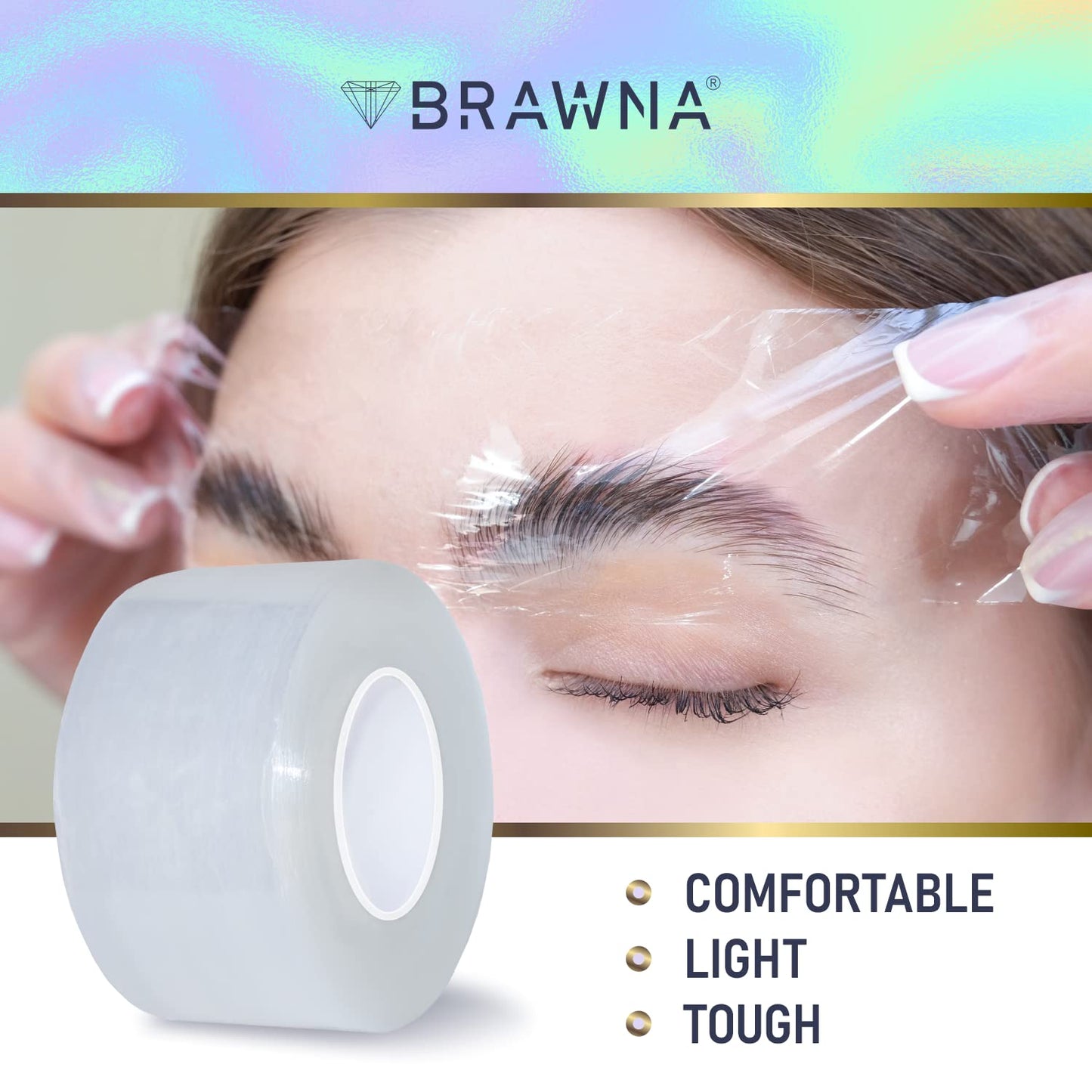 BRAWNA 2 Pack - 2600 Ft [ 800M Total ] Preservative Film – Microblading Wrap for Lip Blush, Eyebrow Lamination & Lash Lift – PMU Plastic Wrap & PMU Supplies - Microblading Kit - Pink Box