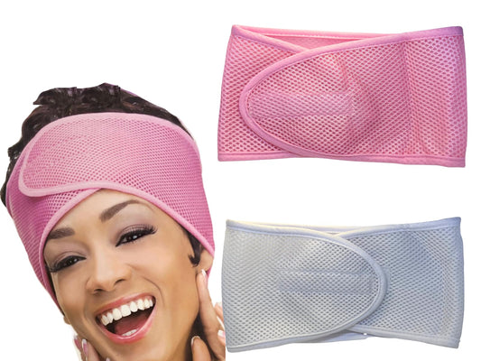 Mrs Gwen Hair & Accessories Qfitt 1pc Foam Deluxe Adjustable Mesh Headband Head Wrap Keep Edges on Fleek with Mesh Hair Scarf Night Cap (Assorted Colors (Light))