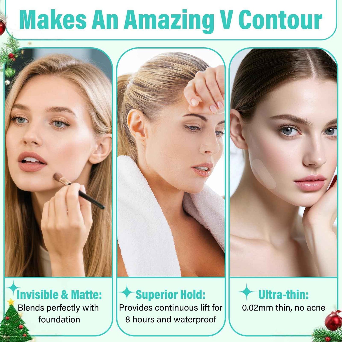 Face Lift Tape Invisible, Facelift Tape for Face, Neck Strips Lift Turkey Neck, Skin Lifting Tapes V Edge Patches for Wrinkle, Jowl, Eye, Double Chin, Loose Sagging Skin (1 Count (Pack of 280))