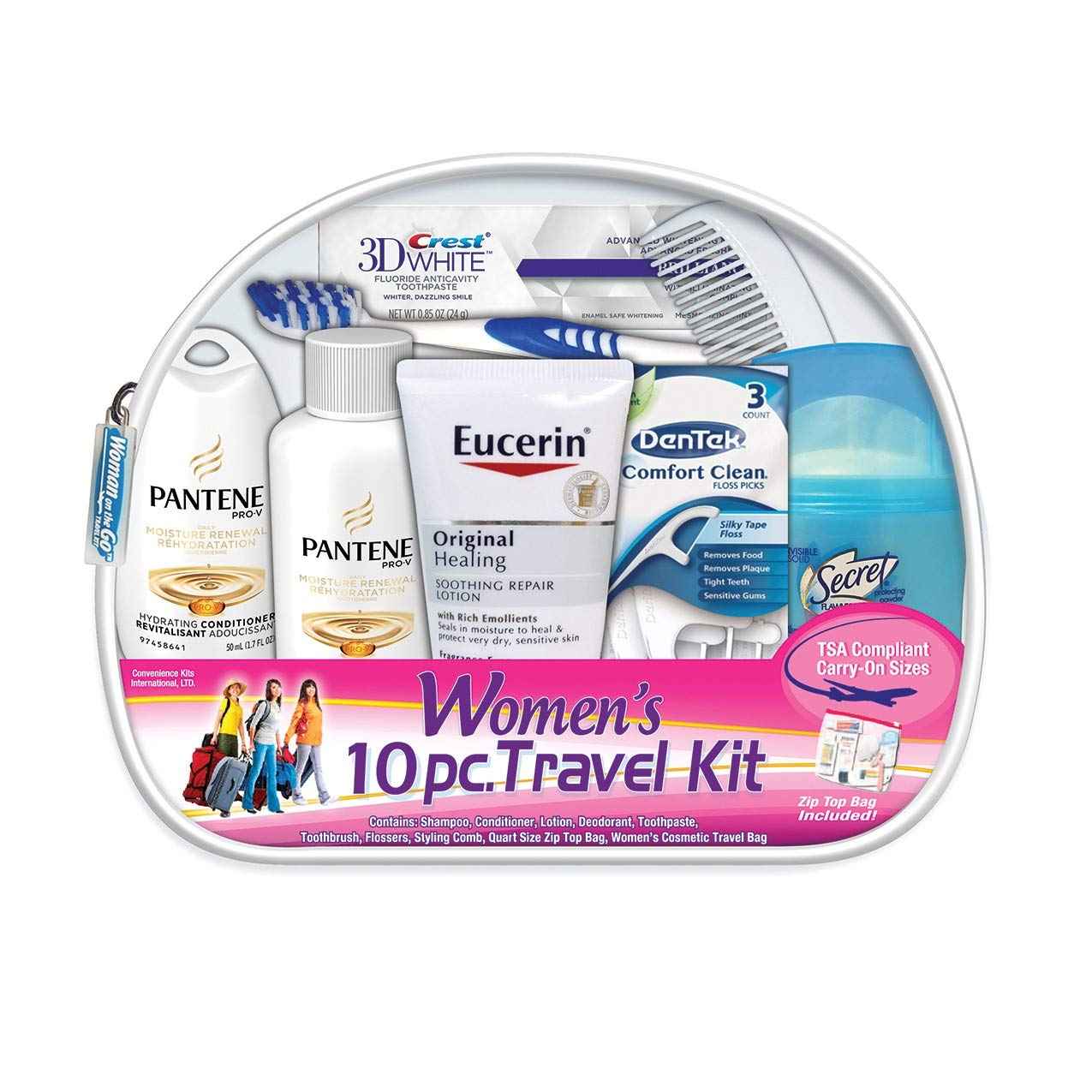 Men's 11 Piece Travel Kit with Grooming Essentials and Women's 10 Piece Deluxe Travel Kit with TSA Compliant Toiletries