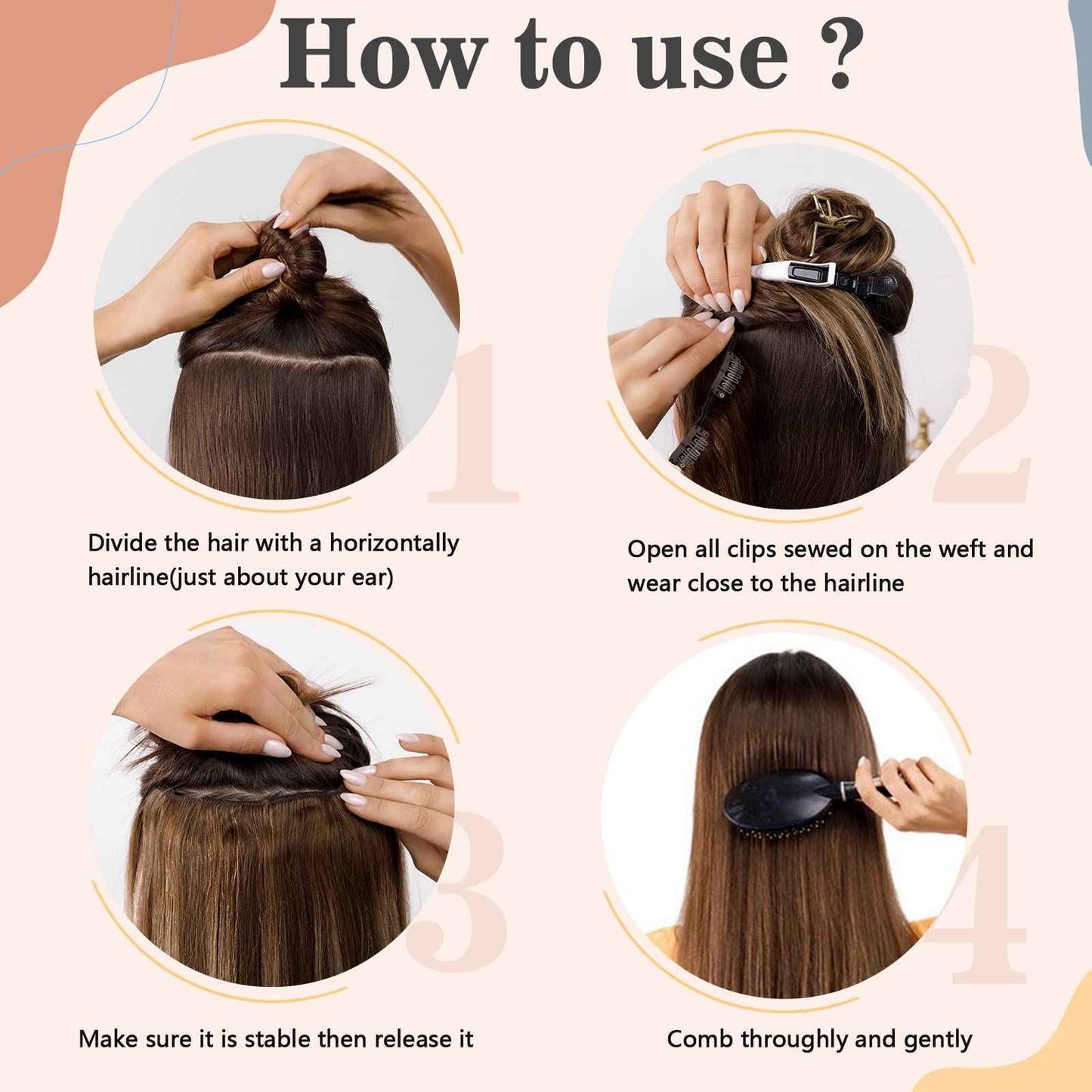 S-noilite Clip in Human Hair Extensions - 100% Real Human Hair, One Piece/5 Clips, 3/4 Full Head, Thicker Standard Weft, Straight Soft, 10 Inch/65g (#06 Light Brown)