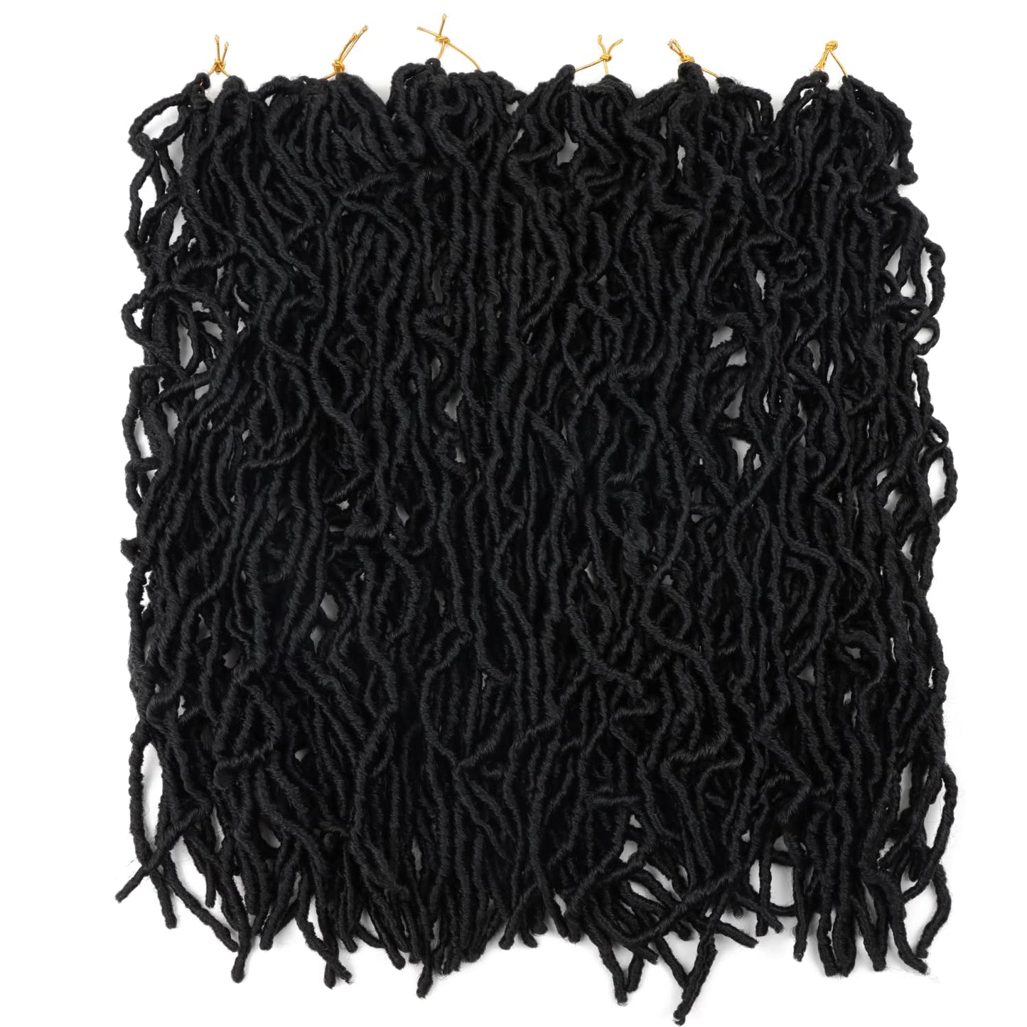 24 Inch Soft Locs Crochet Hair Pre Looped 6 Packs Faux Locs Crochet Braids Goddess Locs Dreadlocs Hair For Black Women (1B, 24 Inch (Pack of 6))