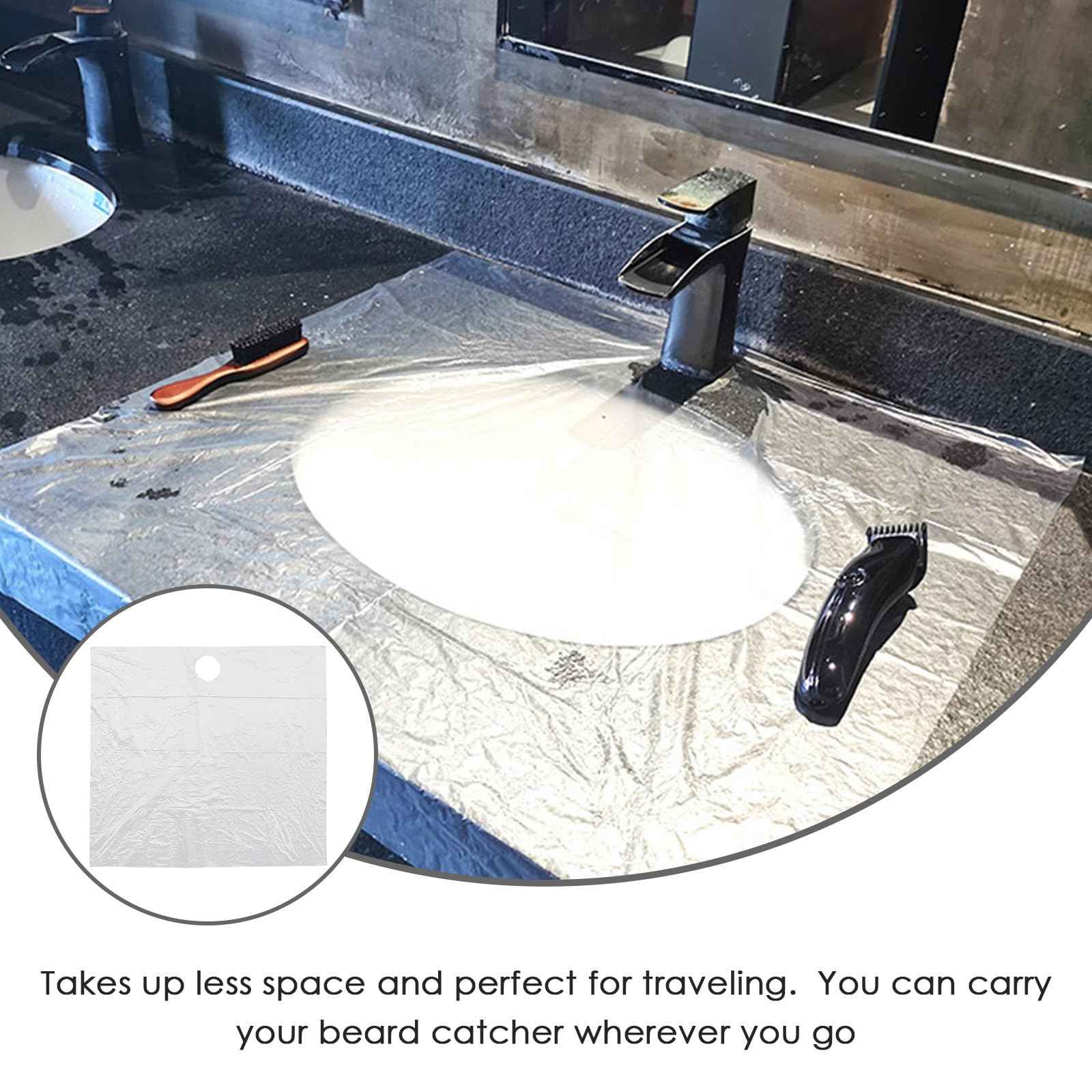 minkissy 20pcs Disposable Beard Catcher Multi Function Hair Catching Sink Bathroom Kitchen Sinks Ideal Shaving Trimming Non Stick Beard Hair Catcher Grooming 25.6 x 25.6inch