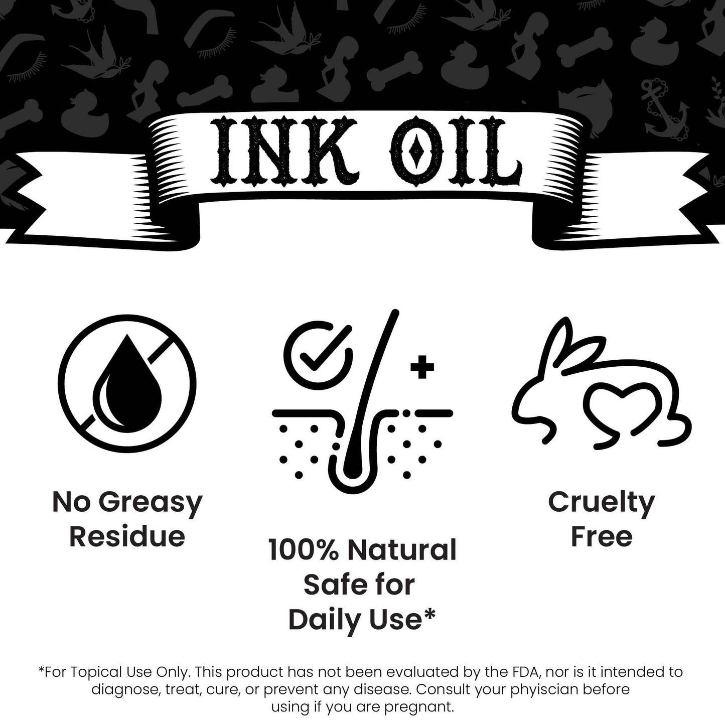 Ink Oil Tattoo Aftercare Oil - Hydrates & Anti-Fade Healing Balm/Moisturizer - 100% Natural - Reduces Swelling, & Scabbing - Soothing Tattoo Care for Healing & Long-Lasting Colors - 1 oz