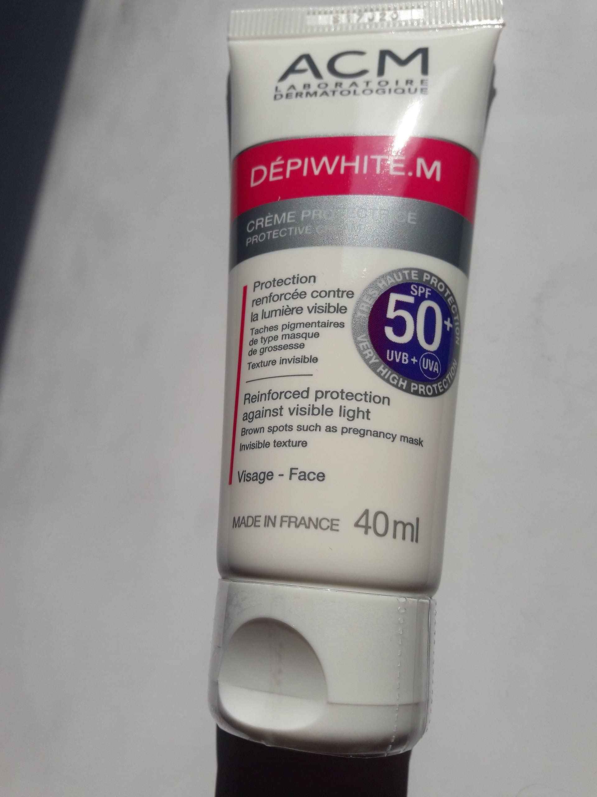 ACM Depiwhite M Cream - Protective Cream - SPF50+ 40ml/1,7 oz - Pantalla Solar