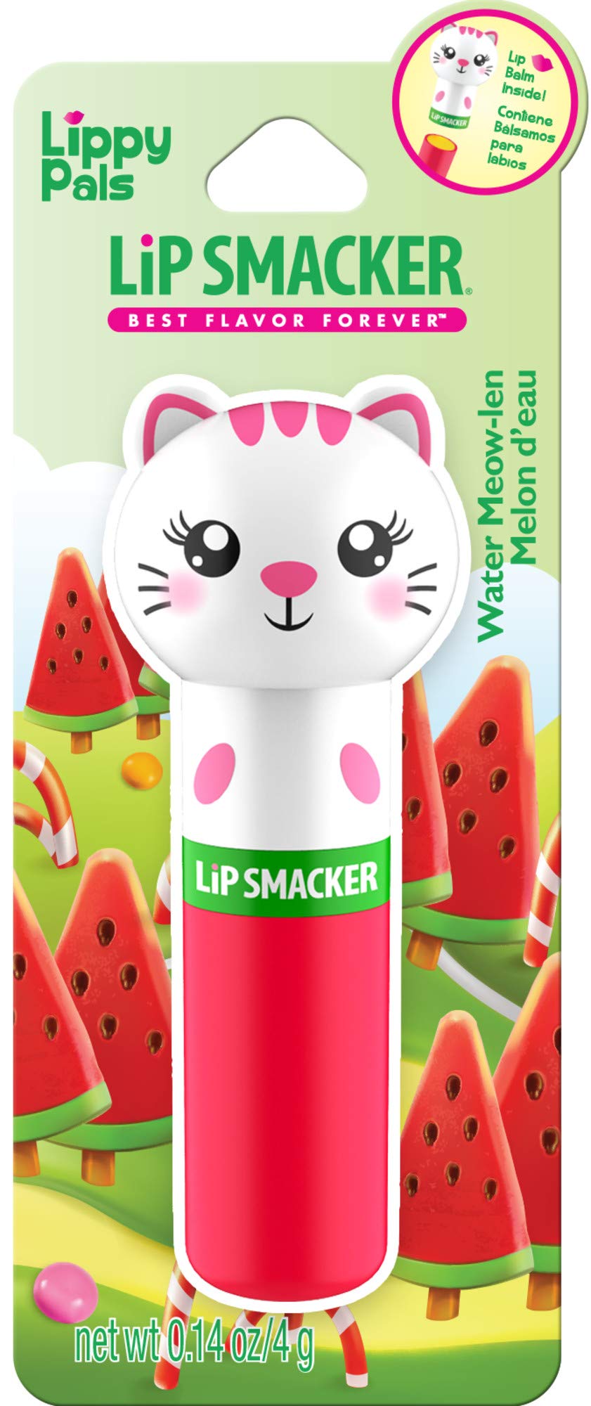 Lip Smacker Lippy Pals Kitten, Unicorn & Panda Lip Balm for Kids - Watermelon, Apple, Carrot Cake & Strawberry