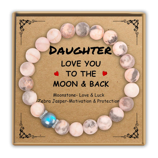 Daughter Gifts from Mom Dad, Daughter Bracelet as Back to School Gifts for Daughter, Beaded Bracelets as Birthday Gifts for Daughter, Daughter Jewelry as Gifts for Teens Girls Adult from Sereney