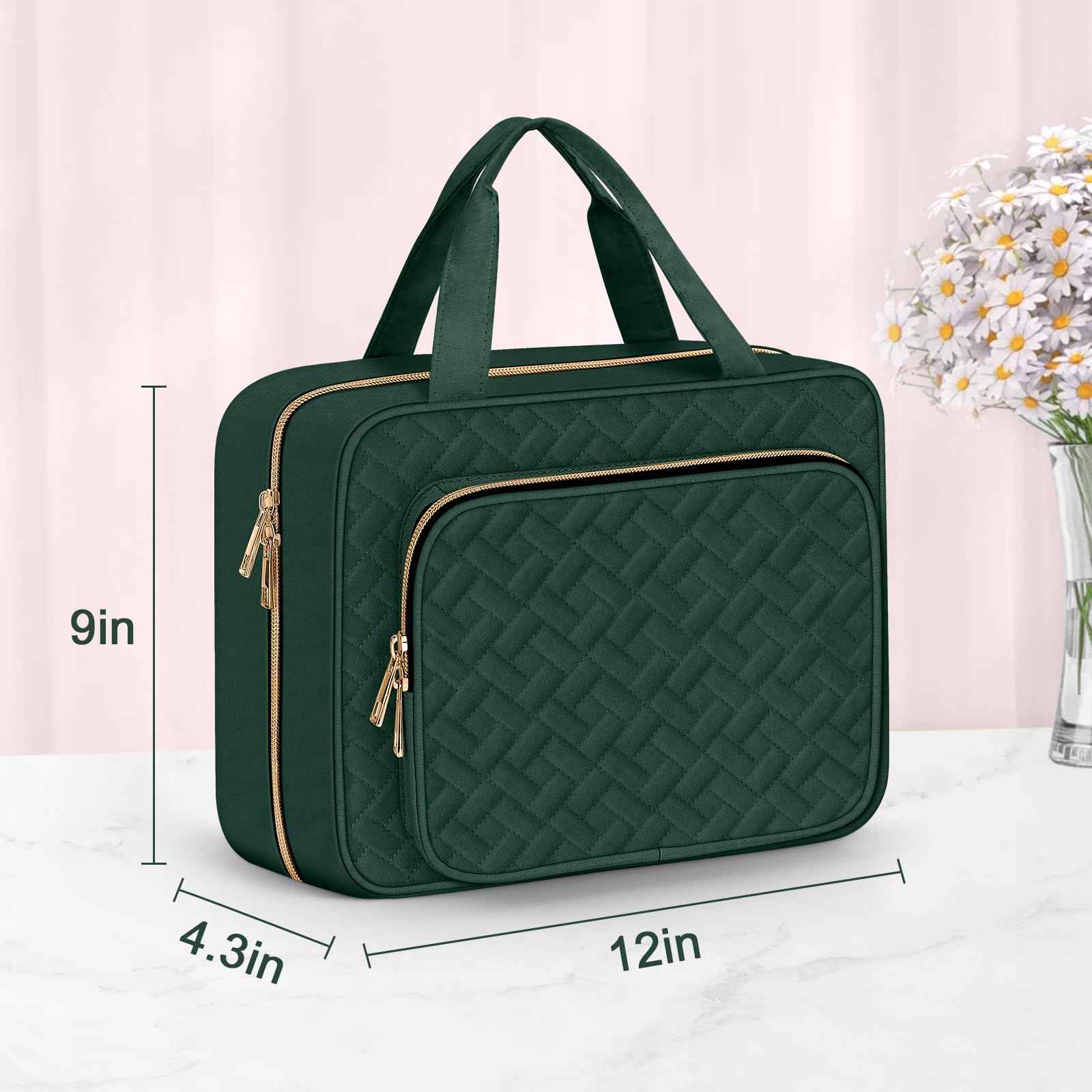 Wedama Toiletry Bag for Women, Large Cosmetic Travel Bag, Hanging Toiletry Bag for Bathroom, Thickened PVC Waterproof Travel Makeup Bag, Toiletries Bag for Travel Business Trips and Camping