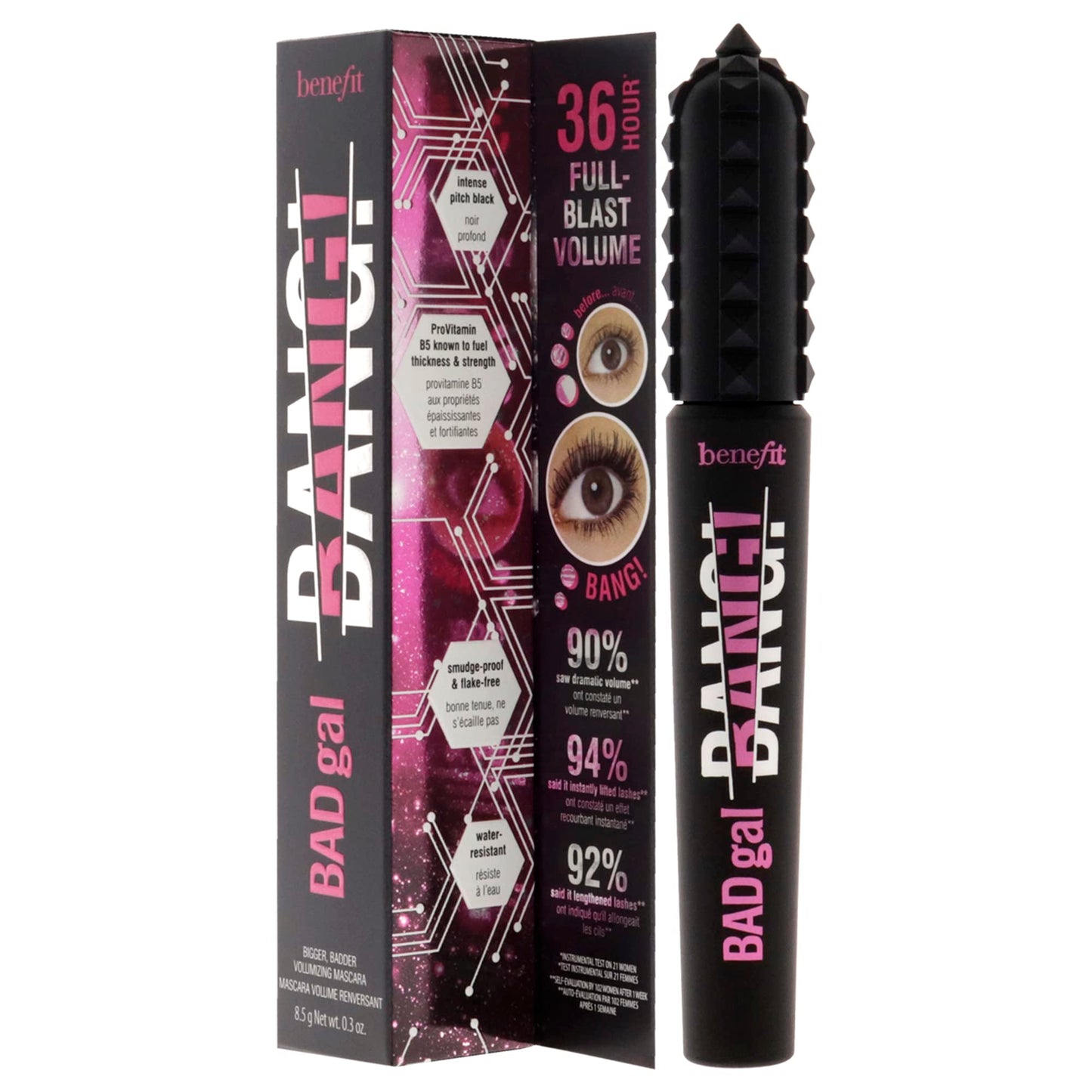 Benefit Bad Gal Bang Volumizing Mascara, Regular Size, 0.3 Fl Oz, Black