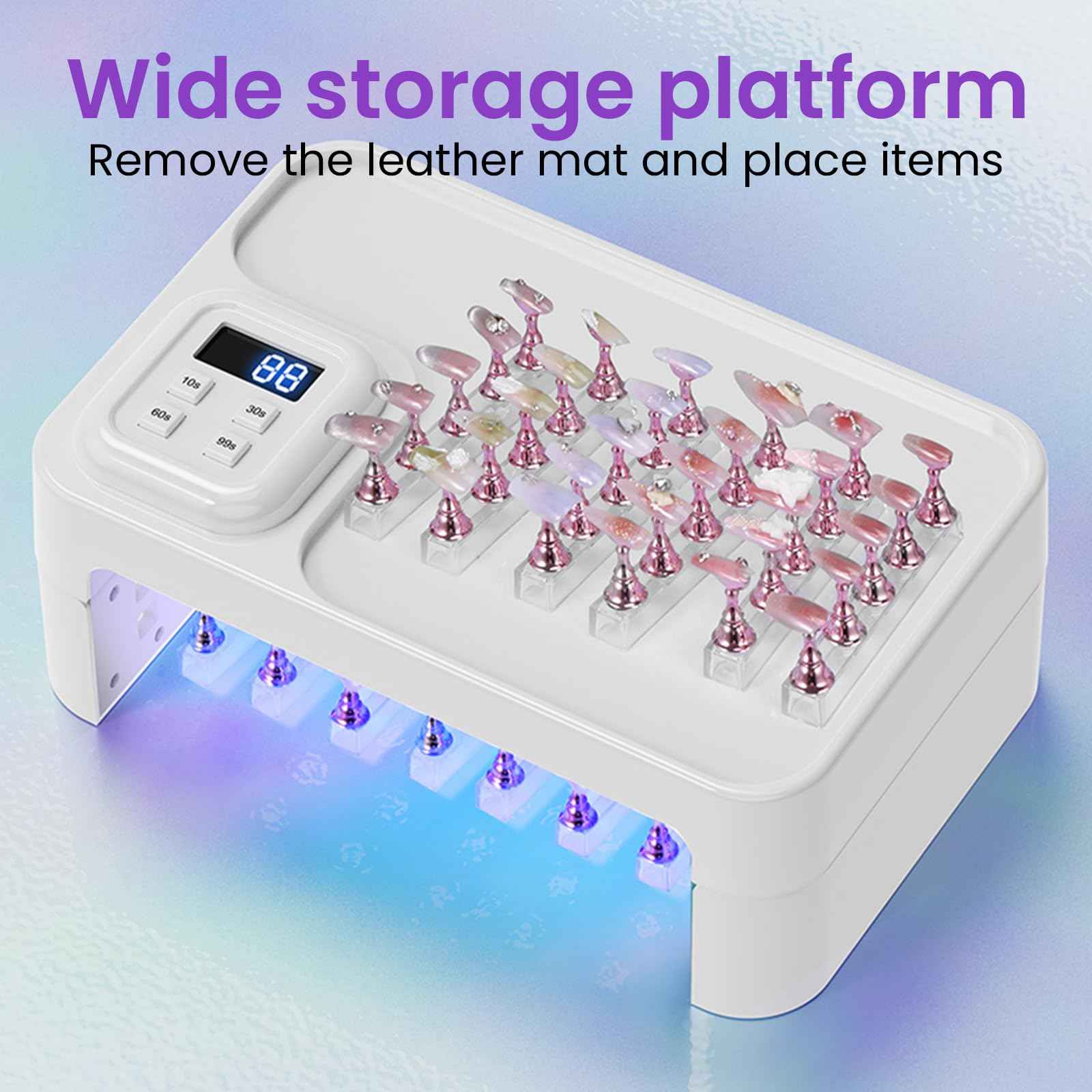 ESUOHYM 180W UV LED Nail Curing Lamp with Auto Sensor & 4 Timer Settings, Professional Gel Nail Dryer Light with Arm Rest, Fast Drying for Gel Polish, Press on Nails, Salon & Home Use