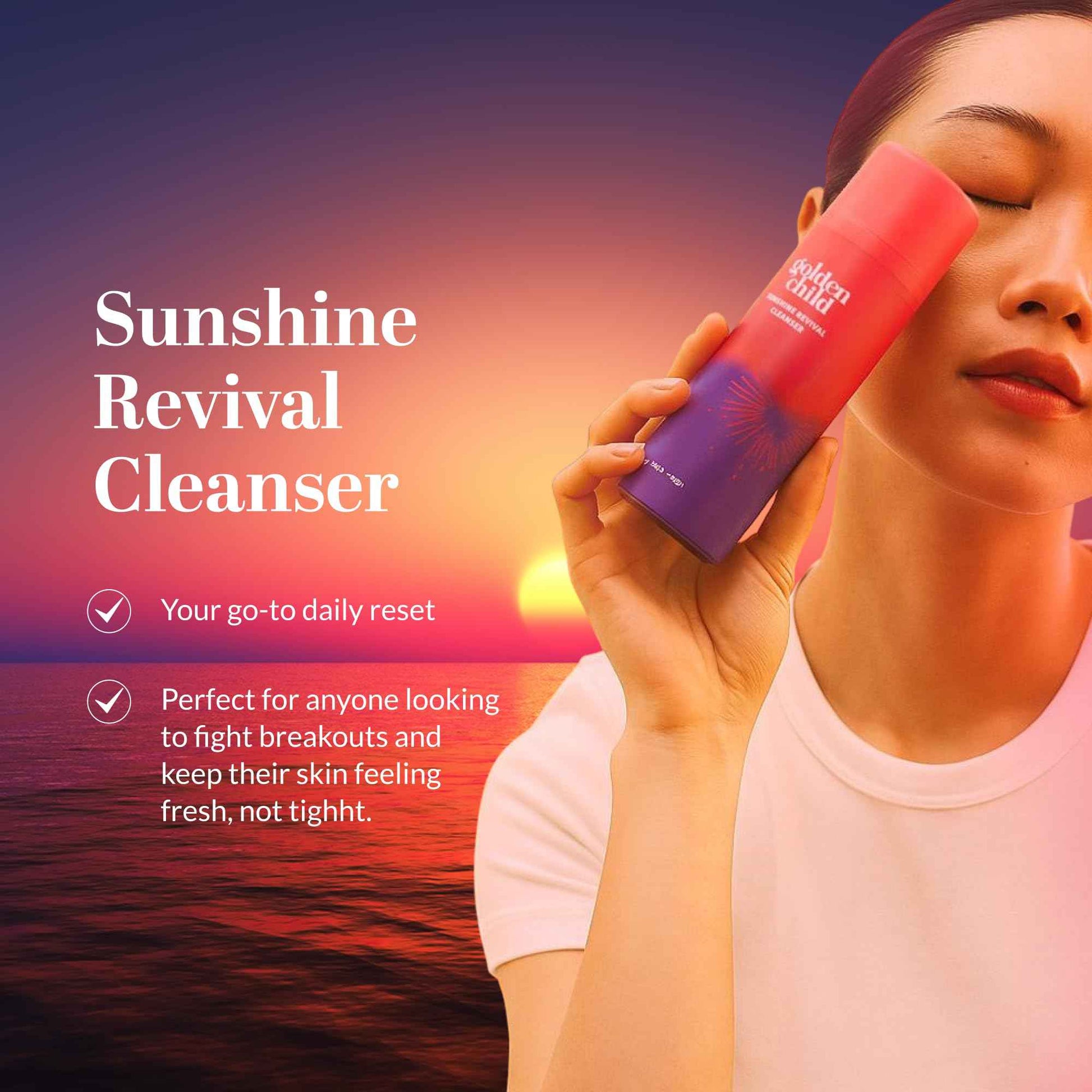 Golden Child - Sunshine Revival Cleanser - Daily Cleanser for Sensitive Skin & combination Skin. Deep Cleans & Fights Breakouts.